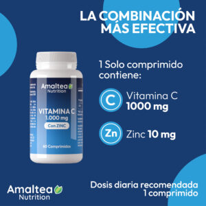 Vitamina C 1000 mg Zinc Amaltea Nutrition