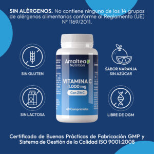 Vitamina C 1000 mg Zinc Amaltea Nutrition