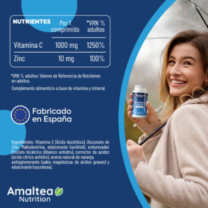 Vitamina C 1000 mg Zinc Amaltea Nutrition